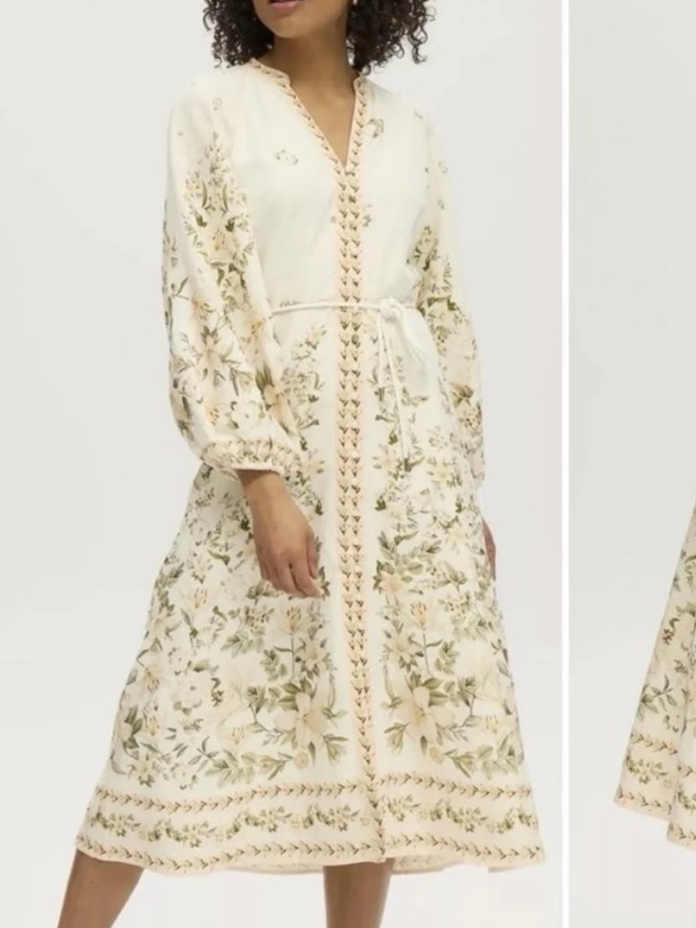 ❗️Calypso St. Barth Cream Floral Embroidered Midi Dress NWT $425! - Picture 2 of 9
